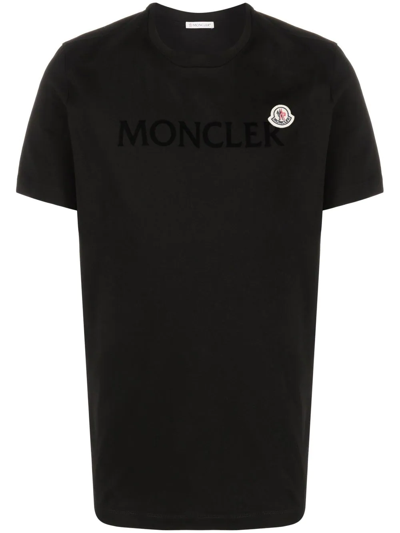 Moncler Logo-print Cotton T-shirt In Navy