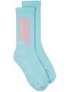 STADIUM GOODS RIBBED LOGO "LAKE BLUE" SOCKS