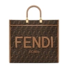 Fendi Brown Sunshine Medium Satchel Bag In Marron