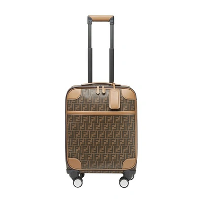 Fendi Ff Motif Zipped Suitcase In Marron