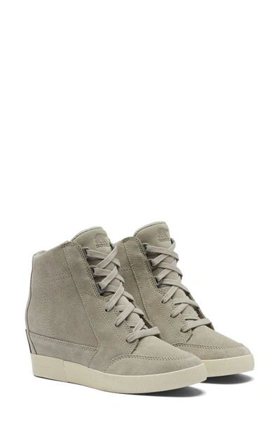 Sorel Out N About Ii Lace-up Wedge Trainers Women's Shoes In Grey