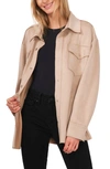 Vince Camuto Snap Front Shacket In Latte