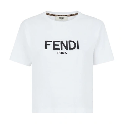 Fendi Crewneck Short-sleeved T-shirt In White