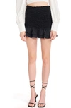 En Saison Matisse High Waist Cotton Miniskirt In Black