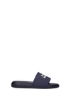 Alexander Mcqueen Logo-embellished Rubber Slides In  Blue