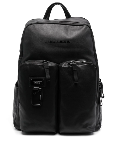 Piquadro Debossed-logo Detail Backpack In 黑色