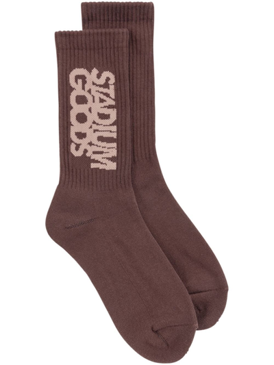 Stadium Goods Logo-print Crew Socks In Brown