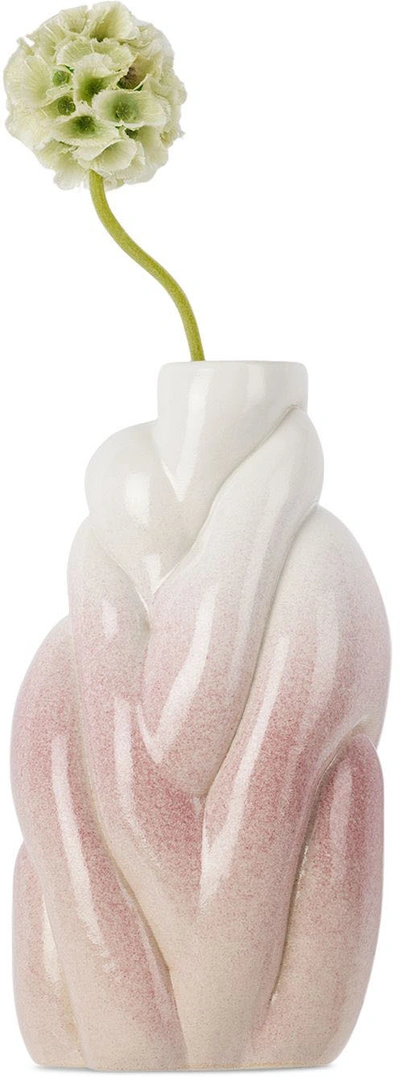 Polymorf Ssense Exclsuive White & Pink Bubbler Vase In Pink To White
