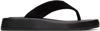 The Row Ginza Leather And Velvet Platform Flip Flops In Blk Black