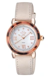 Gv2 Marsala Tortoise Pattern Mother-of-pearl Dial Diamond Suede Strap Watch, 36mm In Beige