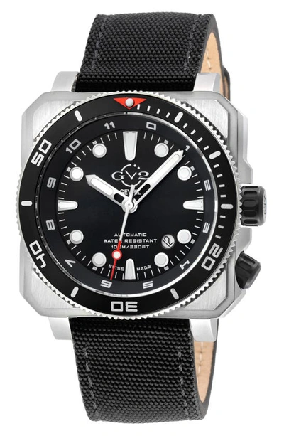 Gv2 Xo Submarine Canvas Strap Watch, 44mm In Black