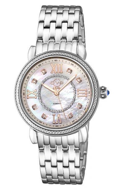 Gv2 Marsala Diamond Bracelet Watch, 37mm In Silver