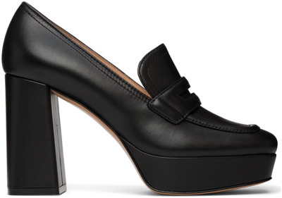 Gianvito Rossi Black 100 Leather Platform Loafers