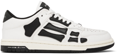 Amiri Skel Panelled Leather Low-top Trainers In White,black