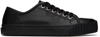 MAISON MARGIELA BLACK LEATHER TABI LOW-TOP SNEAKERS