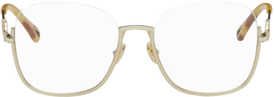 Chloé Gold Square Glasses In 004 Gold