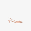 Valentino Garavani Vlogo Signature Patent Leather Slingback Pump 40mm Woman Rose Cannelle 42 In Pink