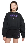 Nike Kids Black Oversized Sportswear Trend Sweatshirt