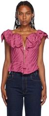 VIVIENNE WESTWOOD PINK RUCHED CORSET TANK TOP