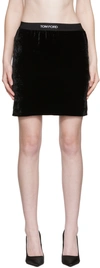 Tom Ford Lightweight Velvet Signature Skirt In Lb999 Black