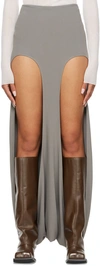 DION LEE GRAY ARCH LONGLINE MAXI SKIRT
