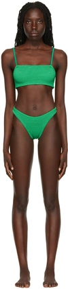 Hunza G Textured Two-piece Mare Verde Swimwear In Emerald