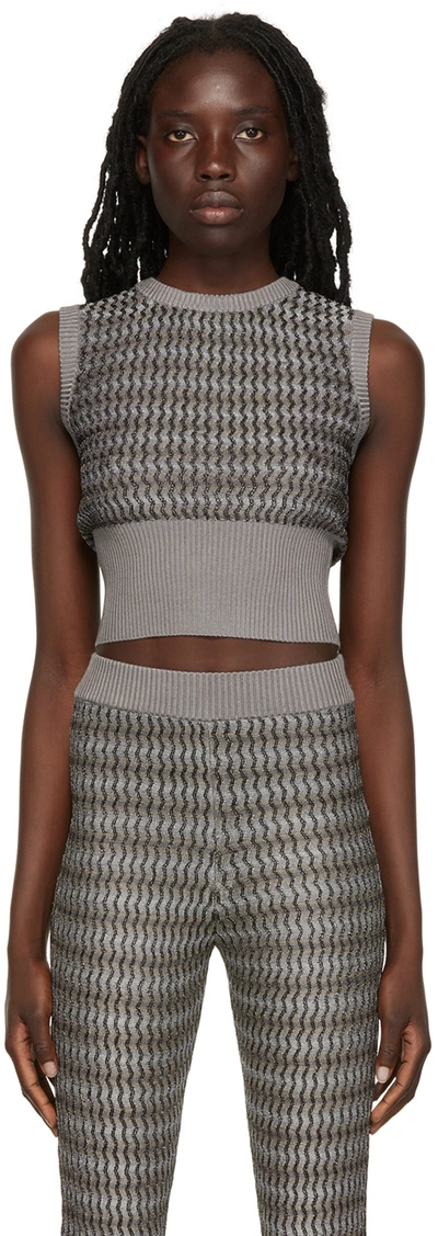 Eckhaus Latta Gray Cobra Vest In Smokey Quartz