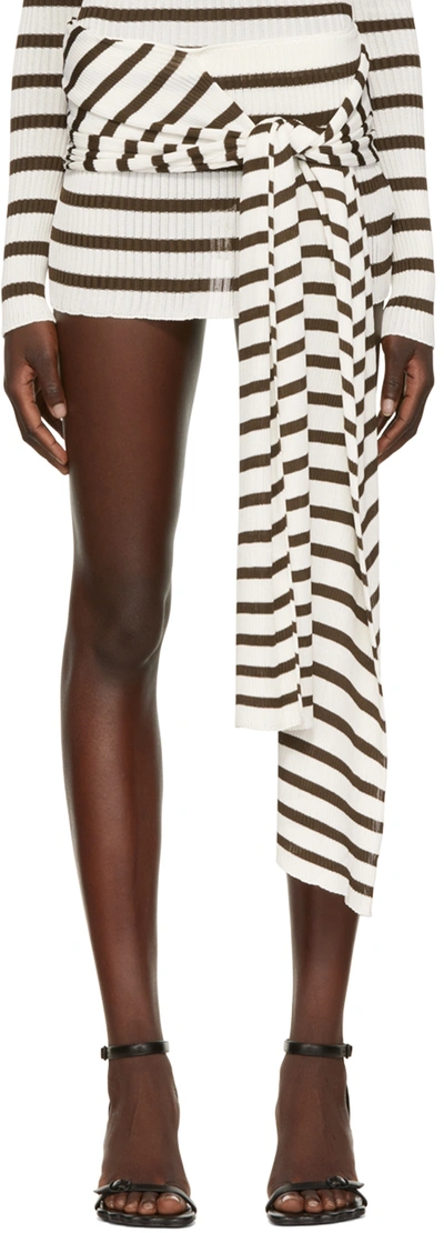 Jean Paul Gaultier Stripe Mini Skirt Woman White In Viscose