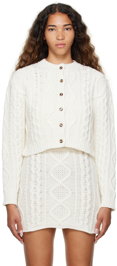 Rokh Off-white Nylon Cardigan Set In 01ivory