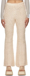Rokh Off-white Flared Lounge Pants In 04ivory