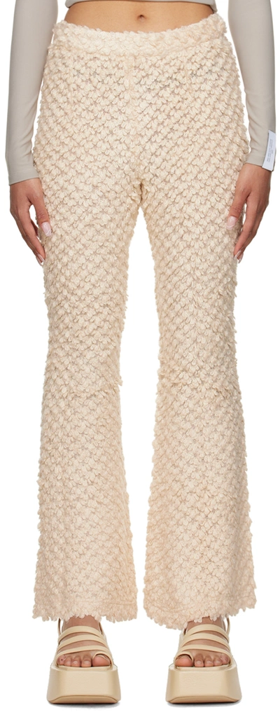 Rokh Off-white Flared Lounge Pants In Neutrals