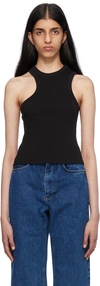 Axel Arigato Scoop Asymmetric-hem Stretch-cotton Tank Top In Black