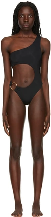 Louisa Ballou Black Half Moon One-piece Swimsuit In Black