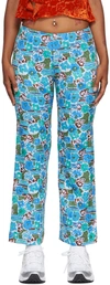 Collina Strada Blue Floral Lounge Pants In Turquoise Flower Str