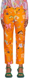 Collina Strada Ssense Exclusive Orange Chason Jeans In Orange Doodle