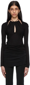 Helmut Lang Black Ls Halter Top In Basalt Black