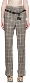 GUCCI GRAY PRINCE OF WALES TROUSERS