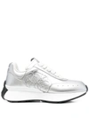 Alexander Mcqueen 50mm Sprint Runner Faux Leather Sneakers In Silver