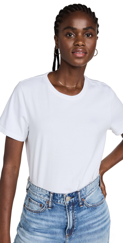 Good American Super Stretch Baby Tee Top In White