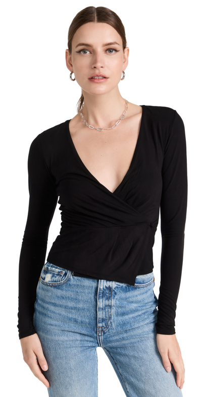 Good American Good Touch Wrap Top In K001
