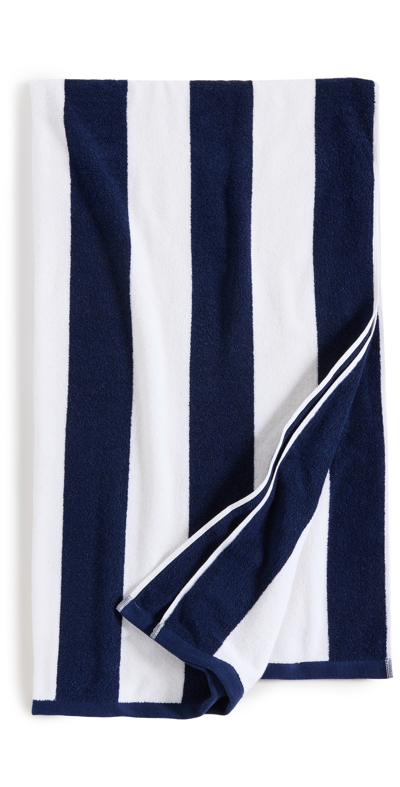 Kassatex Cabana Stripe Beach Towel In Navy