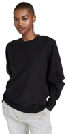 Tibi Cocoon Crewneck Sweatshirt In Black