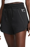 Nike Women's Air High-rise Fleece Shorts In Black
