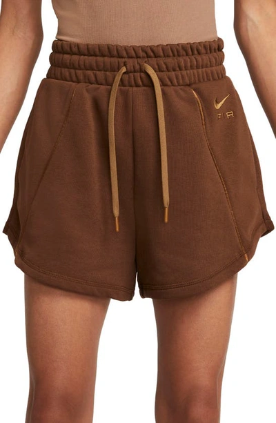 Nike Women's Air High-rise Fleece Shorts In Brown