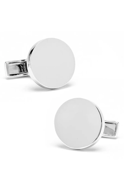 Cufflinks, Inc Round Sterling Silver Engravable Cuff Links