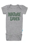 Feather 4 Arrow Babies' Nature Lover Cotton Graphic Bodysuit In Heather Gray