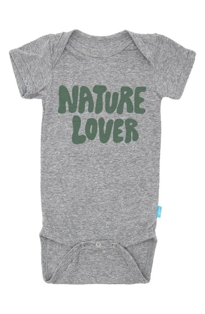 Feather 4 Arrow Babies' Nature Lover Cotton Graphic Bodysuit In Heather Grey