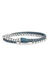 Jonas Studio Village Double Wrap Leather Chain Bracelet In Blue