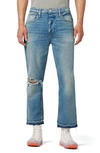 Hudson Reese Ripped Crop Straight Leg Jeans In Blue