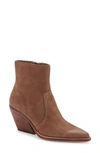 Dolce Vita Volli Pointed Toe Bootie In Brown Nubuck